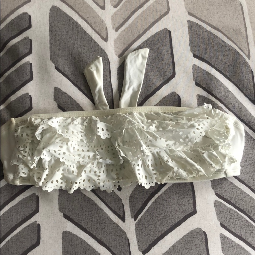 White ruffle bikini top